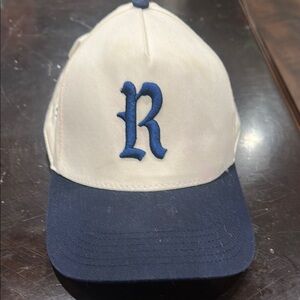 R White and Blue Cap